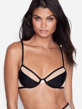 Victoria's Secret Unlined Mesh Demi Bra 34DD